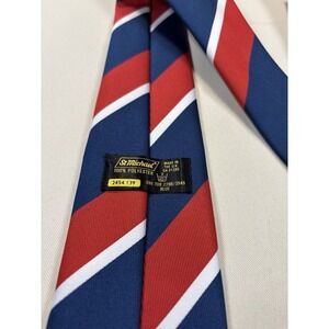 St.‎ Michael Men's Neck Tie Polyester 53" L 3" W Striped Red white blue England